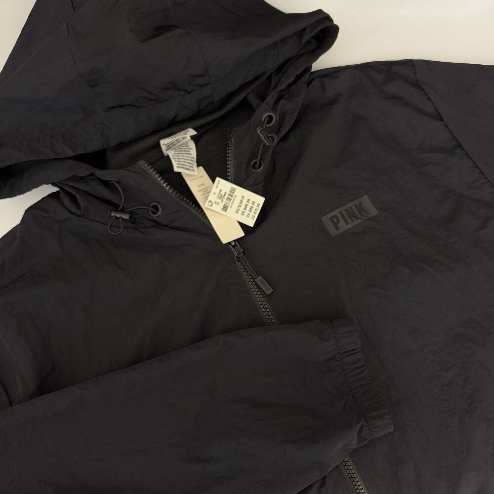 NEW Victoria's Secret Pink XS / S Anorak Oversized Raincoat Jacket Packable Hood
